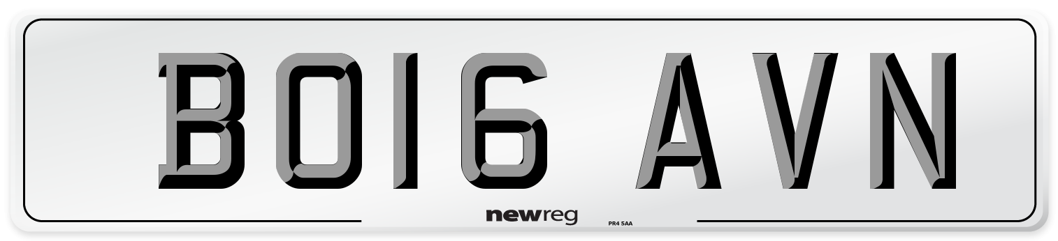 BO16 AVN Number Plate from New Reg